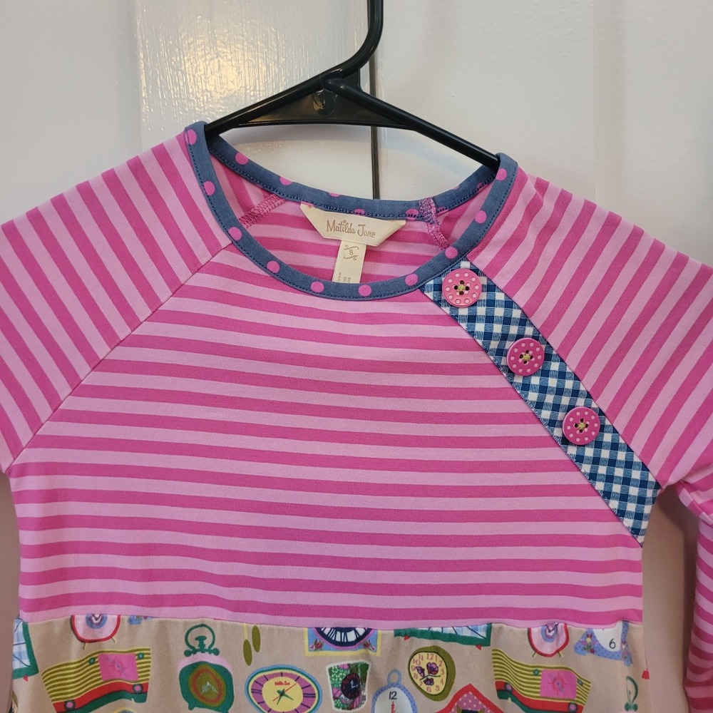 Matilda Jane Lot of 2 Size 8 Dress Girls Long Sleeve Floral Polka Dot Boho - Picture 6 of 9